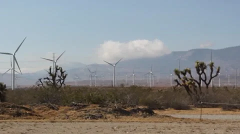 Desert Wind Turbines 06 動画素材 49338617