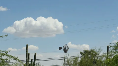 Desert Windmill Timelapse Stock Footage 52352080