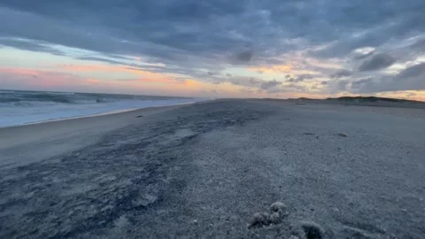 Deserted Beach Just After Sunset Video stock 248390427