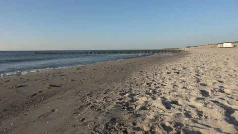 Deserted beach of warnemuende (1) Stock Footage