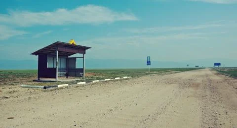 Deserted bus stop Stockfoto's