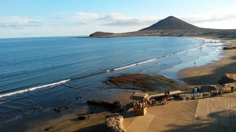 Deserted evening beach Stock Footage 43242511