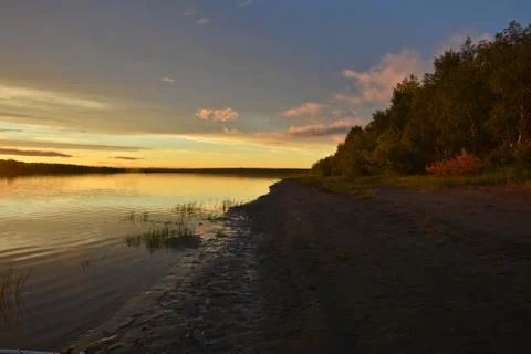 Deserted evening landscape. Stock Photos