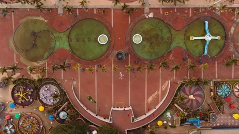 Deserted funfair slow push in Stock Footage 140839914