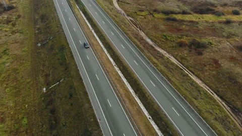 Deserted highway during lockdown due to unfavorable epidemiological situation Stock Footage 142623174