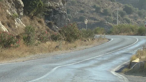 Deserted Hillside Road Stock Footage 104982571