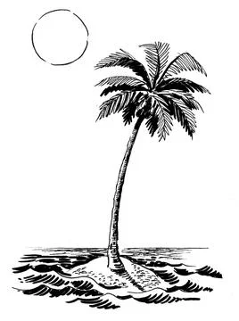 Deserted island Illustrazione stock