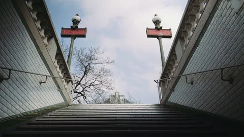 Deserted Metro / subway gate during coronavirus quarantine 4K Stock Footage 128385602