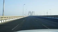 Deserted Mumbai Bandra Worli Sea Link Bridge Car Pov During Corona Virus Stock Footage