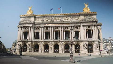 Deserted opera house during coronavirus quarantine 4K Stock Footage 128385672
