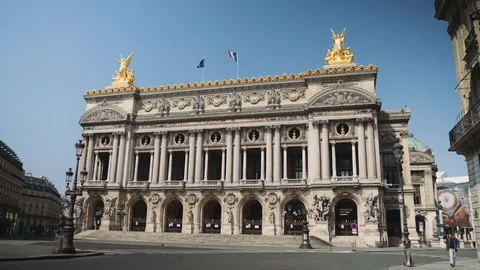 Deserted opera house during coronavirus quarantine 4K Stock Footage 128385680