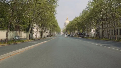Deserted Pasteur Boulevard during coronavirus quarantine 4K Stock Footage 128384403