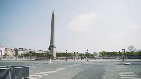 Deserted Place Concorde during coronavirus quarantine 4K Stock Footage 128384162