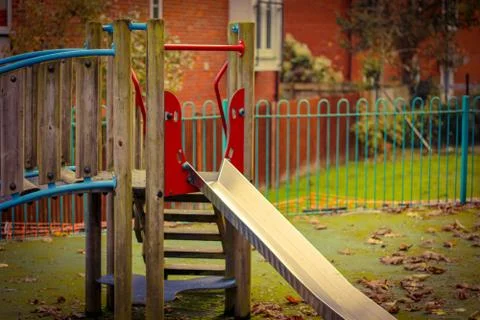 Deserted playground in lockdown Stock Photos