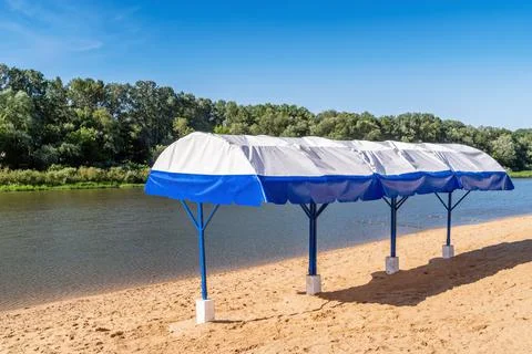 A deserted river beach Stock Photos