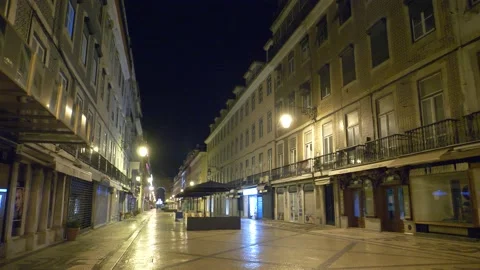 Deserted Rua Augusta Video stock 204850324
