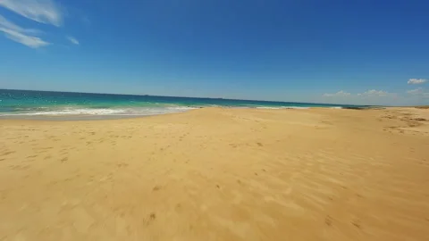 Deserted sandy beach in Australia Stock Footage 244031793