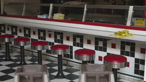 Deserted shutdown diner Stock Footage 165313163