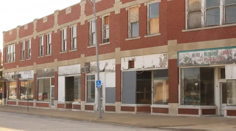 Deserted storefronts Stock-Footage 48629473