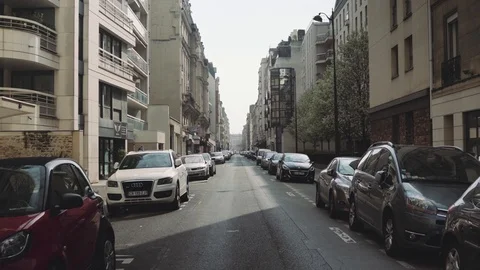 Deserted street during coronavirus lockdown in Paris Stock Footage 126753378