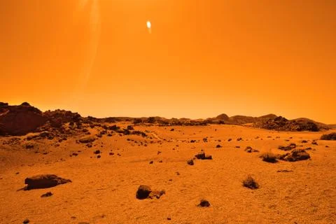 Deserted terrestrial planet Stock Photos