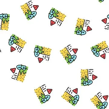 Desertification climate vector seamless pattern 스톡 일러스트