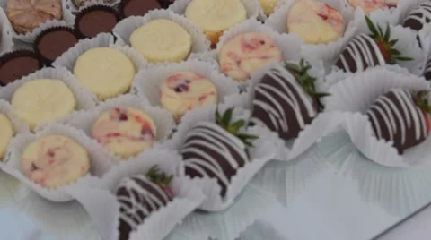 Deserts at a wedding reception Video stock 52428118