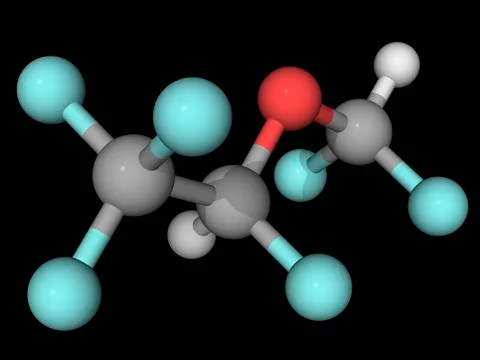 Desflurane molecule Stock Illustration