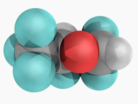 Desflurane molecule Stock Illustration