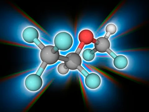 Desflurane organic compound molecule Stock Illustration