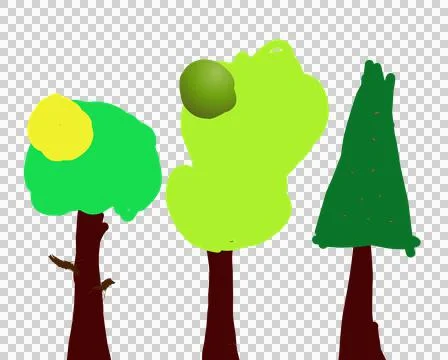 Design 3 Trees Ilustration Stock Illustration
