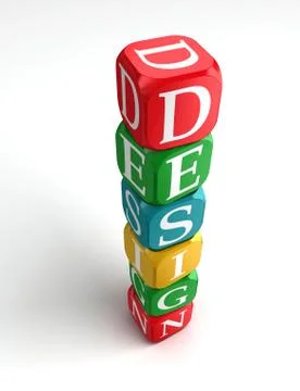 Design 3d colorful cube tower Stock Illustration