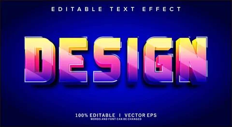 Design 3d vector text effect with modern style design Stock Illustration