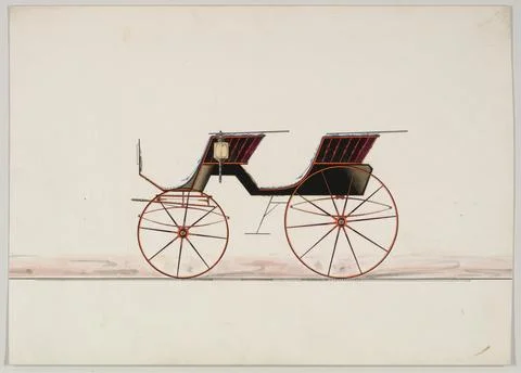 Design for 4 seat Phaeton, no top (unnumbered) 19501970 Brewster &amp; Co. Amer.. Stock-Illustration