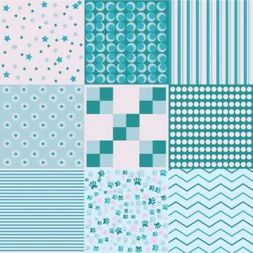 Design 8 Chic different vector patterns. Texture can be used for printing on Illustrazione stock