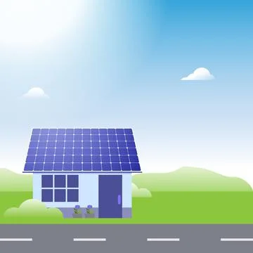 Design about solar panel energy, renewable energy resources Stock Illustration