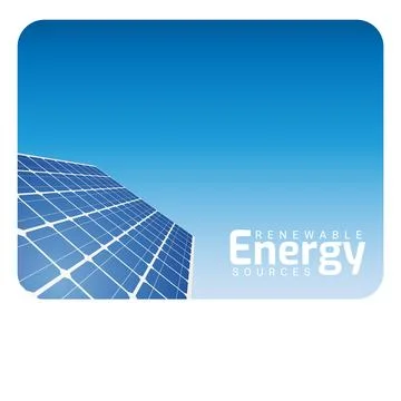 Design about solar panel energy, renewable energy resources Stock Illustration