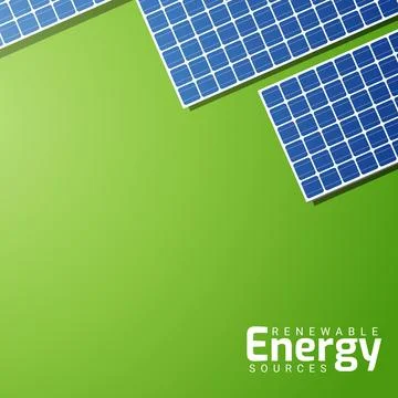 Design about solar panel energy, renewable energy resources Stock Illustration