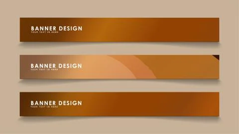 Design abstract banners with wave vectors and wood color gradients Stock Illustration