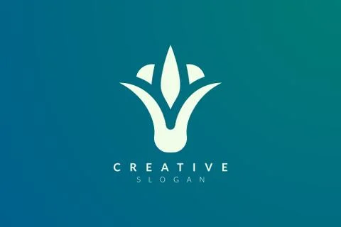 Design abstract flower and leaf logo for spa, hotel, beauty, health, fashion, Illustrazione stock