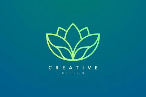 Design abstract flower and leaf logo for spa, hotel, beauty, health, fashion, Stock Illustration