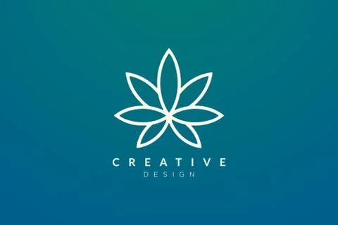 Design abstract flower and leaf logo for spa, hotel, beauty, health, fashion, Stock Illustration