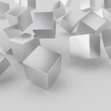 Design of abstract grey cubes, 3d rendering Illustrazione stock