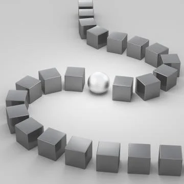 Design of abstract grey cubes, 3d rendering Stock Illustration