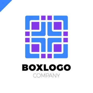 Design abstract square logo element with medical cross in middle. Crushing .. 스톡 일러스트