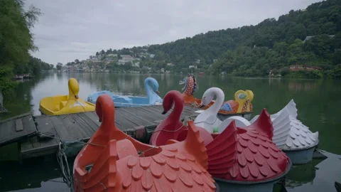 Design and colour full boat in nainital 스톡 동영상 202006563