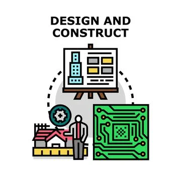 Design and construct concept for engineering development Stock Illustration