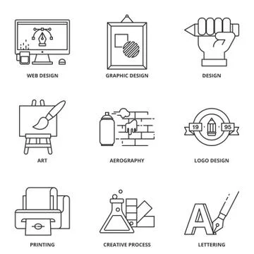 Design and creativity icons set Stock Illustration