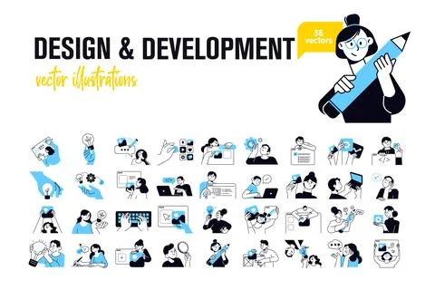 Design and development concept illustrations Stock Illustration