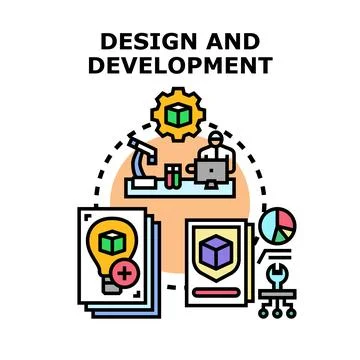 Design and development process creating new products Stock Illustration